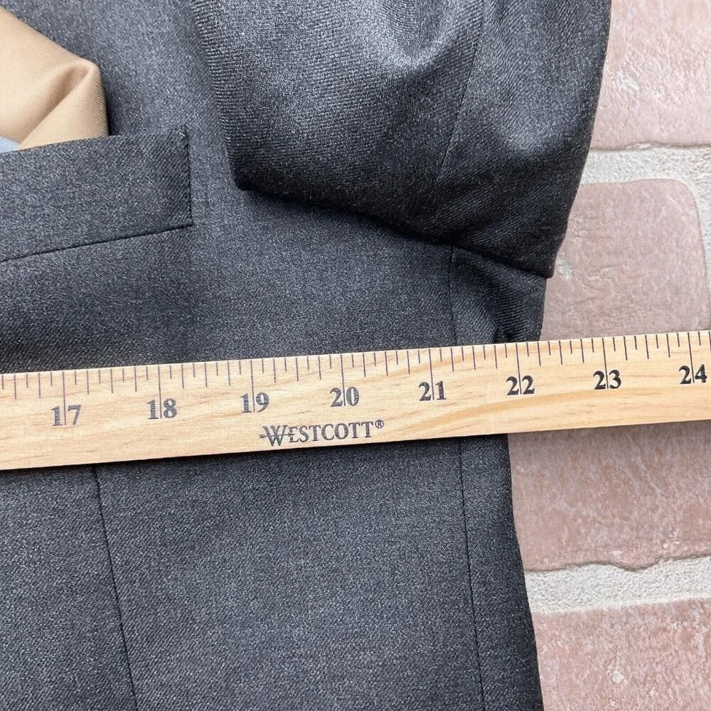 Pronto Uomo Blazer Men 42XLong Gray Flannel Super‎ 100s Tasmania Wool Classic